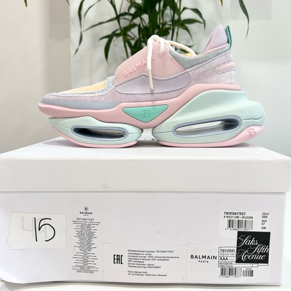 BALMAIN B-Block Colorblock Platform Sneakers - Picture 4 of 12